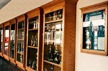 Trophy Cases Purchased with Memorial Funds